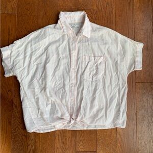 Madewell tie-front shirt, size small